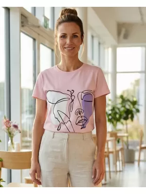 Damen-T-Shirt SAM 73 MUSCA WT 884 HELLROSA