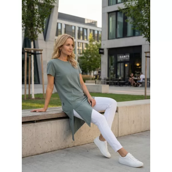  Damen-T-Shirt SAM 73 LACERTA WT 889 GRÜNLICH GRAU 