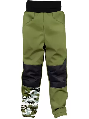 Isolierte Softshellhose für Kinder WAMU MASKÁČ KHAKI