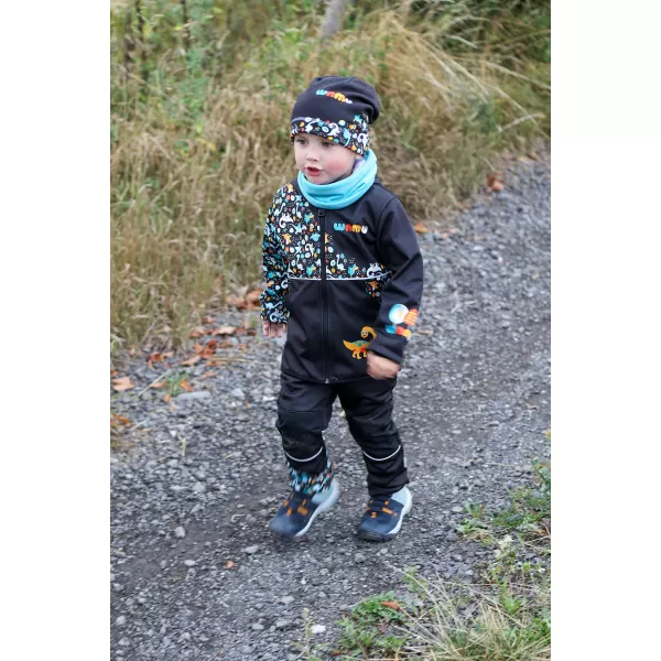  Baby Softshell Hosen isoliert WAMU DINOSAUŘI SCHWARZ 
