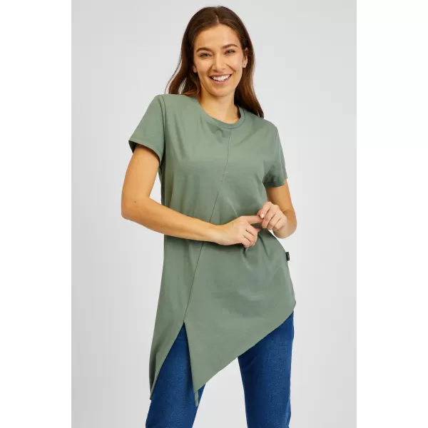  Damen-T-Shirt SAM 73 LACERTA WT 889 GRÜNLICH GRAU 