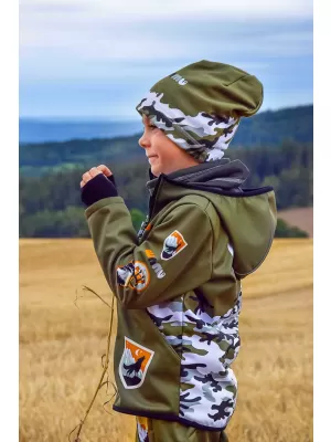 Baby Softshell Jacke isoliert WAMU MASKÁČ KHAKI