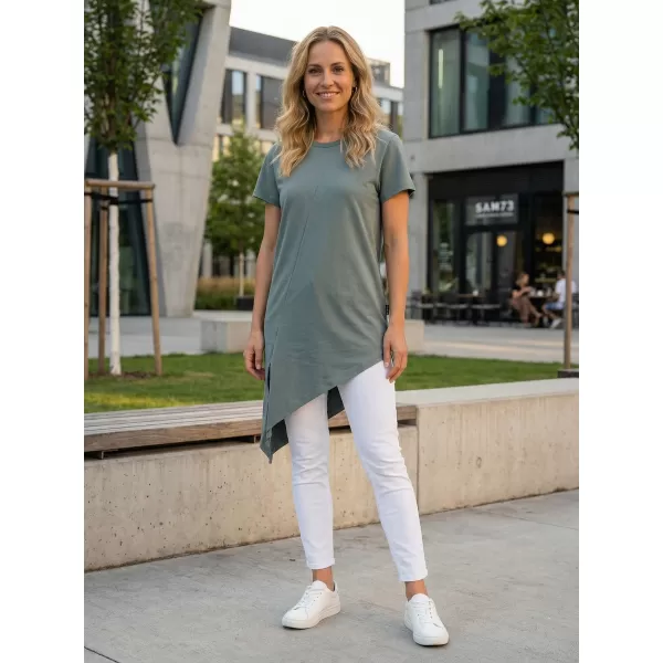  Damen-T-Shirt SAM 73 LACERTA WT 889 GRÜNLICH GRAU 