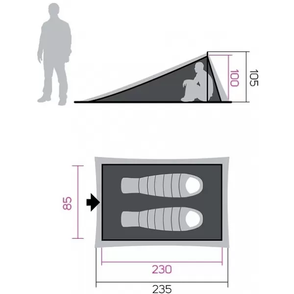  Unterschlupf HANNAH MESH TENT 1 GRAU 