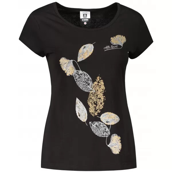  Damen-T-Shirt ALTISPORT ALW171122 SCHWARZ UND GOLD 