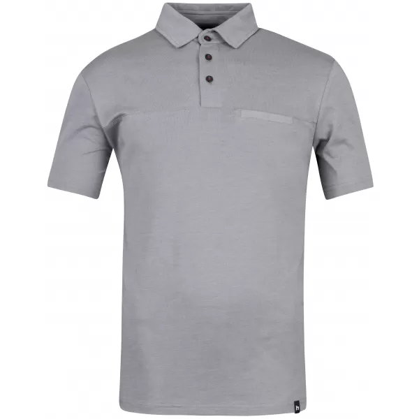  Herren-T-Shirt mit Kragen HANNAH KAJAN STAHLGRAU MEL 
