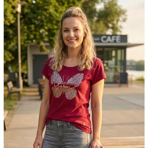  Damen-T-Shirt KIXMI ROSIE BURGUND 