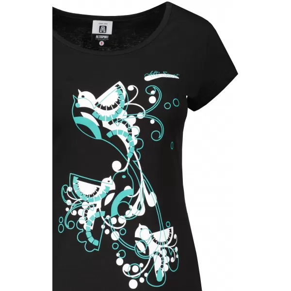  Damen-T-Shirt ALTISPORT ALW179122 SCHWARZ UND BLAU 