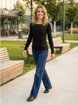 Damen-T-Shirt KIXMI RACHEL SCHWARZ