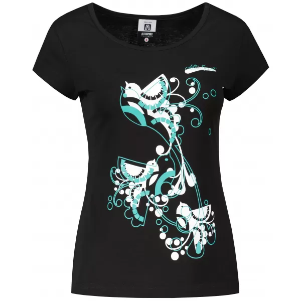  Damen-T-Shirt ALTISPORT ALW179122 SCHWARZ UND BLAU 