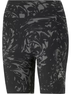 Leggings für Damen PUMA POWER AOP 7 HIGH-WAIST SHORT LEGGINGS 673643-01 SCHWARZ