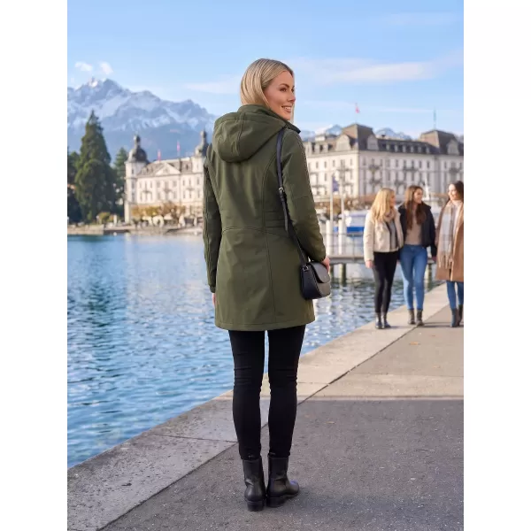  Softshell-Mantel für Damen KIXMI RHODIE MILITÄR 