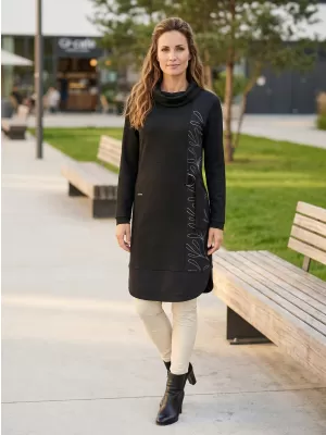 Sweatshirt-Kleid für Damen KIXMI RENIE SCHWARZ