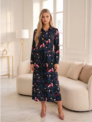 Hemdblusenkleid für Damen KIXMI ROSITA SCHWARZ