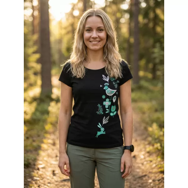  Damen-T-Shirt ALTISPORT ALW175122 SCHWARZ UND BLAU 