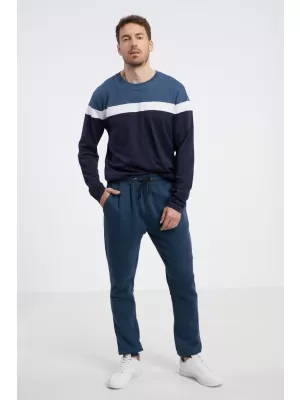 Herren-Jogginghose SAM 73 DOBBY MK 758 STAHLBLAU