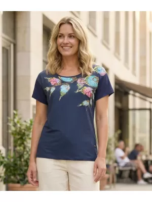 Damen-T-Shirt ALTISPORT BAILA DUNKELBLAU
