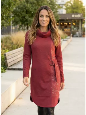 Sweatshirt-Kleid für Damen KIXMI RENIE BURGUND