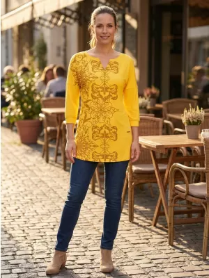 Damen-T-Shirt ALTISPORT BLANCH GELB