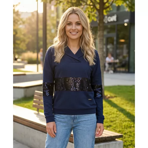  Damen-Sweatshirt KIXMI RANDY DUNKELBLAU 
