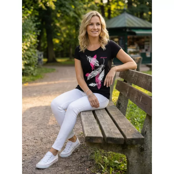  Damen-T-Shirt ALTISPORT ALW178122 SCHWARZ ROSA 
