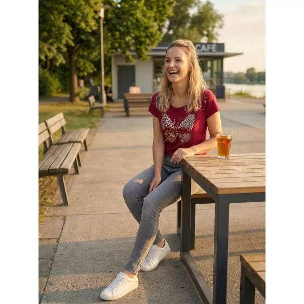  Damen-T-Shirt KIXMI ROSIE BURGUND 