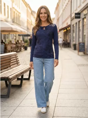 Damen-T-Shirt ALTISPORT BELINDA DUNKELBLAU