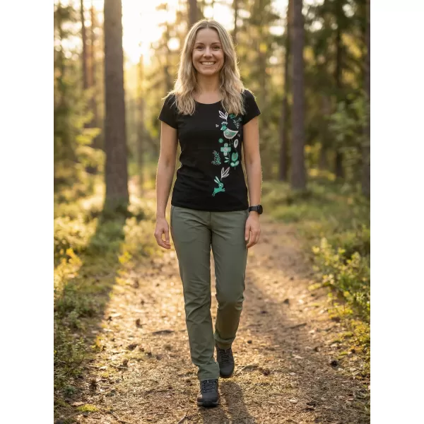  Damen-T-Shirt ALTISPORT ALW175122 SCHWARZ UND BLAU 