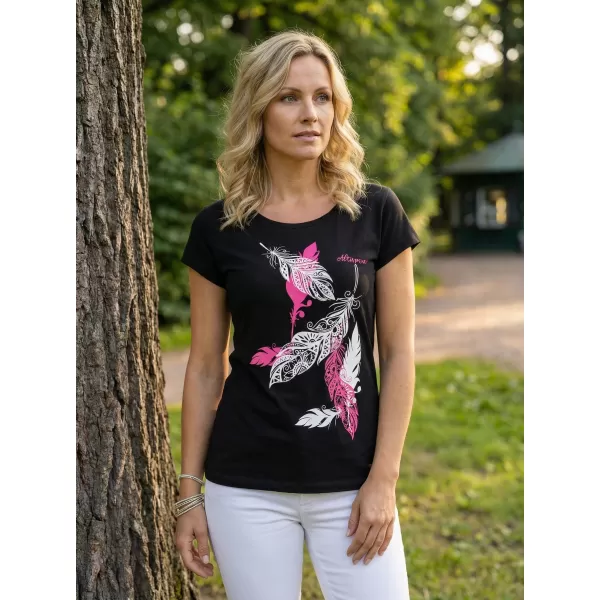  Damen-T-Shirt ALTISPORT ALW178122 SCHWARZ ROSA 