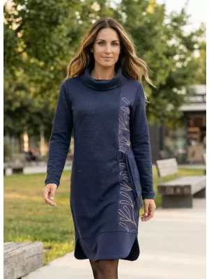 Sweatshirt-Kleid für Damen KIXMI RENIE DUNKELBLAU
