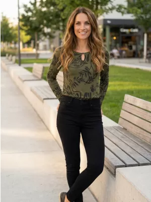 Damen-T-Shirt KIXMI ROAN MILITÄR