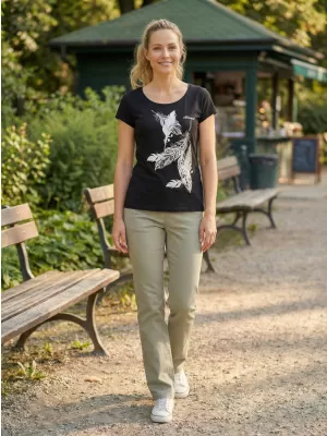 Damen-T-Shirt ALTISPORT ALW178122 SCHWARZ UND SILBER