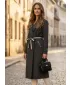 Langes Damen-Sweatshirt KIXMI ROSAMUNDA DUNKELGRAU MELIERT