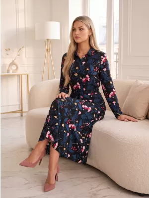 Hemdblusenkleid für Damen KIXMI ROSITA SCHWARZ