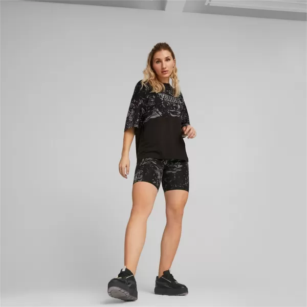  Leggings für Damen PUMA POWER AOP 7 HIGH-WAIST SHORT LEGGINGS 673643-01 SCHWARZ 