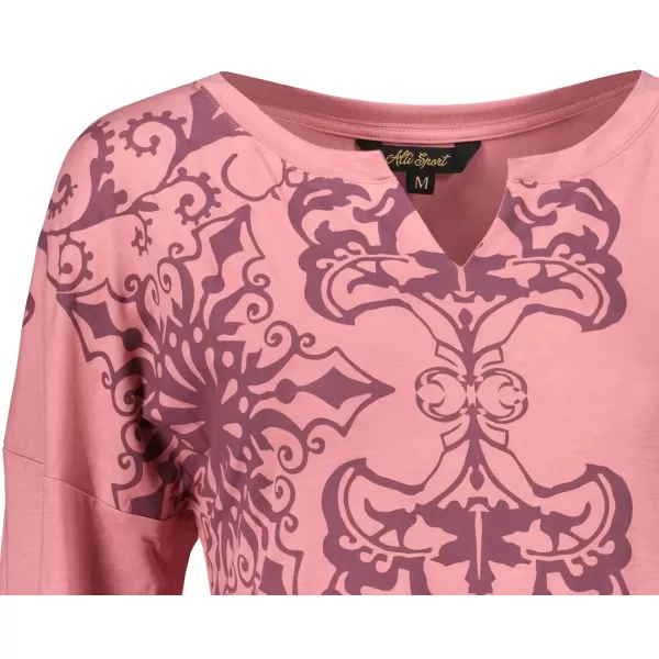  Damen-T-Shirt ALTISPORT BLANCH DUNKELPINK 