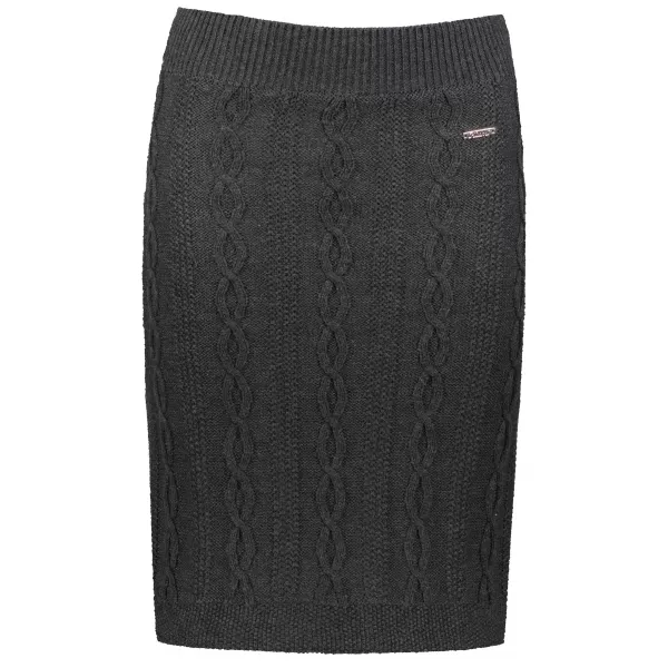  Strickrock für Damen KIXMI RUTH DUNKELGRAU MELIERT 