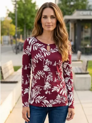 Damen-T-Shirt KIXMI ROAN BURGUND