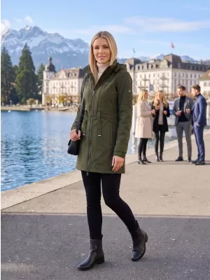 Softshell-Mantel für Damen KIXMI RHODIE MILITÄR