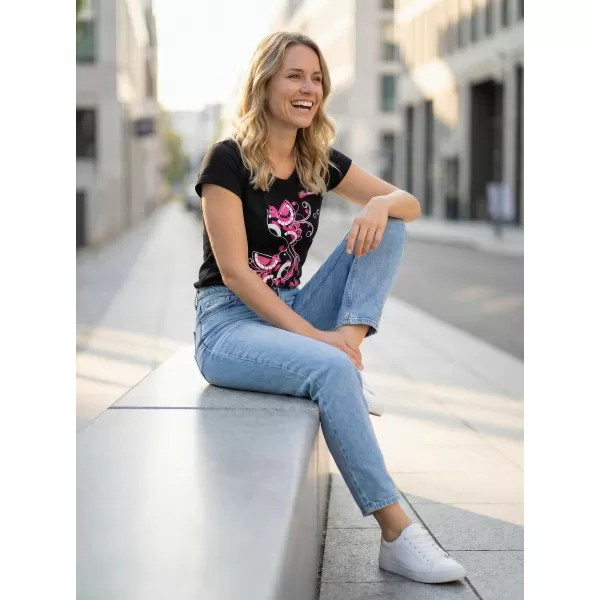  Damen-T-Shirt ALTISPORT ALW179122 SCHWARZ ROSA 