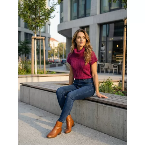  Damen-Strickweste KIXMI RAISA BURGUND 