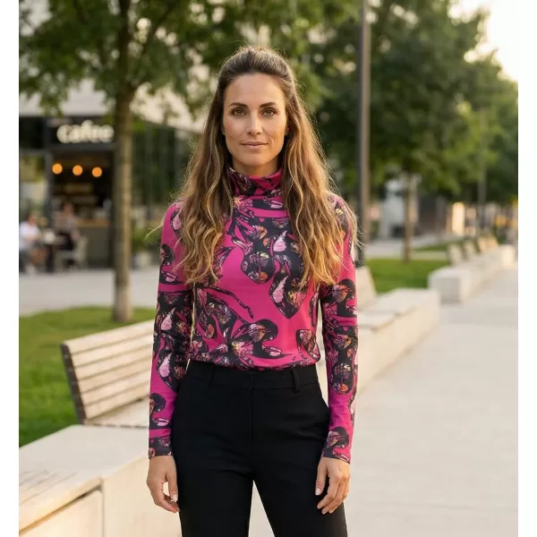  Rollkragenpullover für Damen KIXMI RINA ROSA 