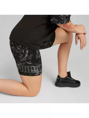 Leggings für Damen PUMA POWER AOP 7 HIGH-WAIST SHORT LEGGINGS 673643-01 SCHWARZ