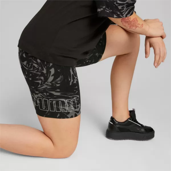  Leggings für Damen PUMA POWER AOP 7 HIGH-WAIST SHORT LEGGINGS 673643-01 SCHWARZ 