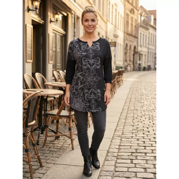  Damen-T-Shirt ALTISPORT BLANCH SCHWARZ 
