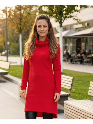 Sweatshirt-Kleid für Damen KIXMI RIVA ROT