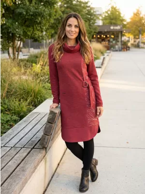 Sweatshirt-Kleid für Damen KIXMI RENIE BURGUND