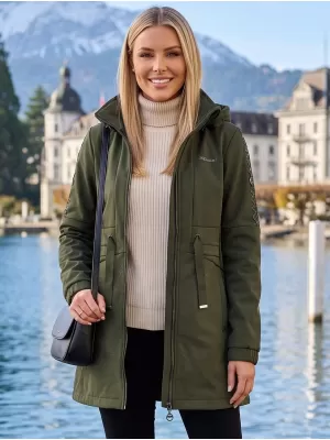 Softshell-Mantel für Damen KIXMI RHODIE MILITÄR