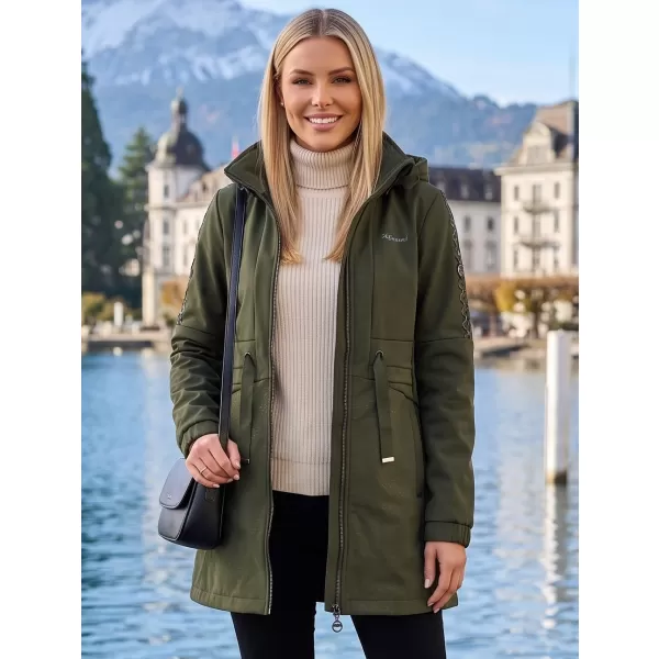  Softshell-Mantel für Damen KIXMI RHODIE MILITÄR 