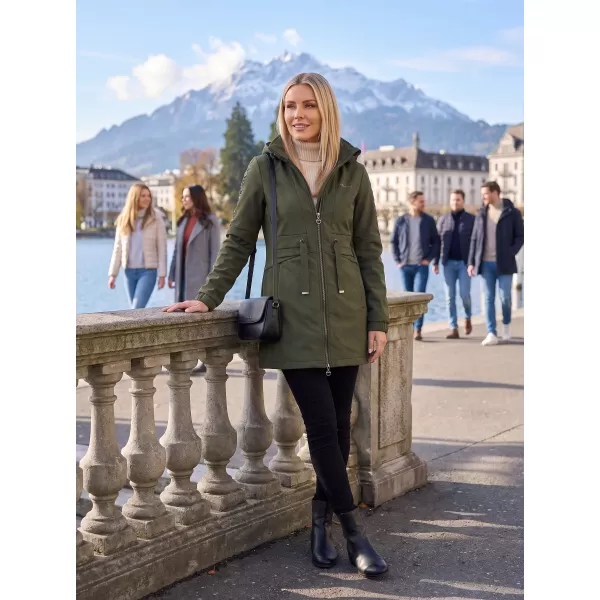  Softshell-Mantel für Damen KIXMI RHODIE MILITÄR 